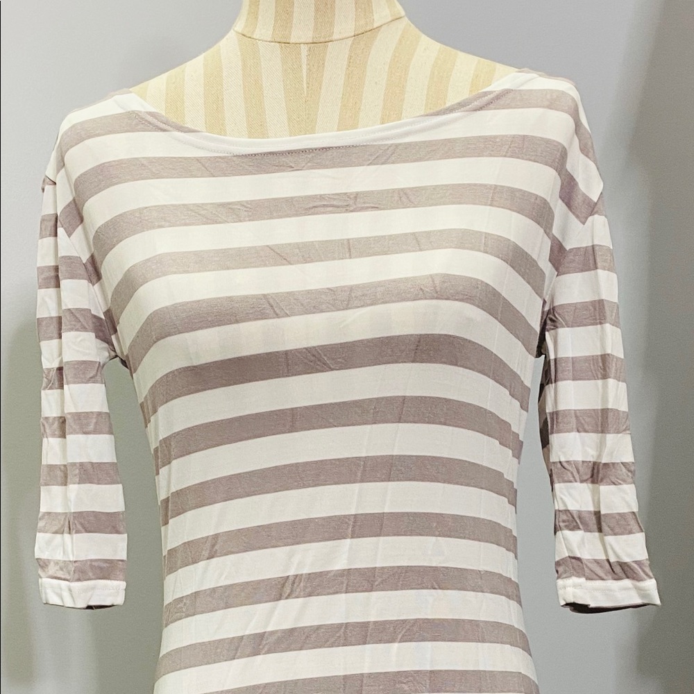 NWT Piko 1988 grey and white striped dress